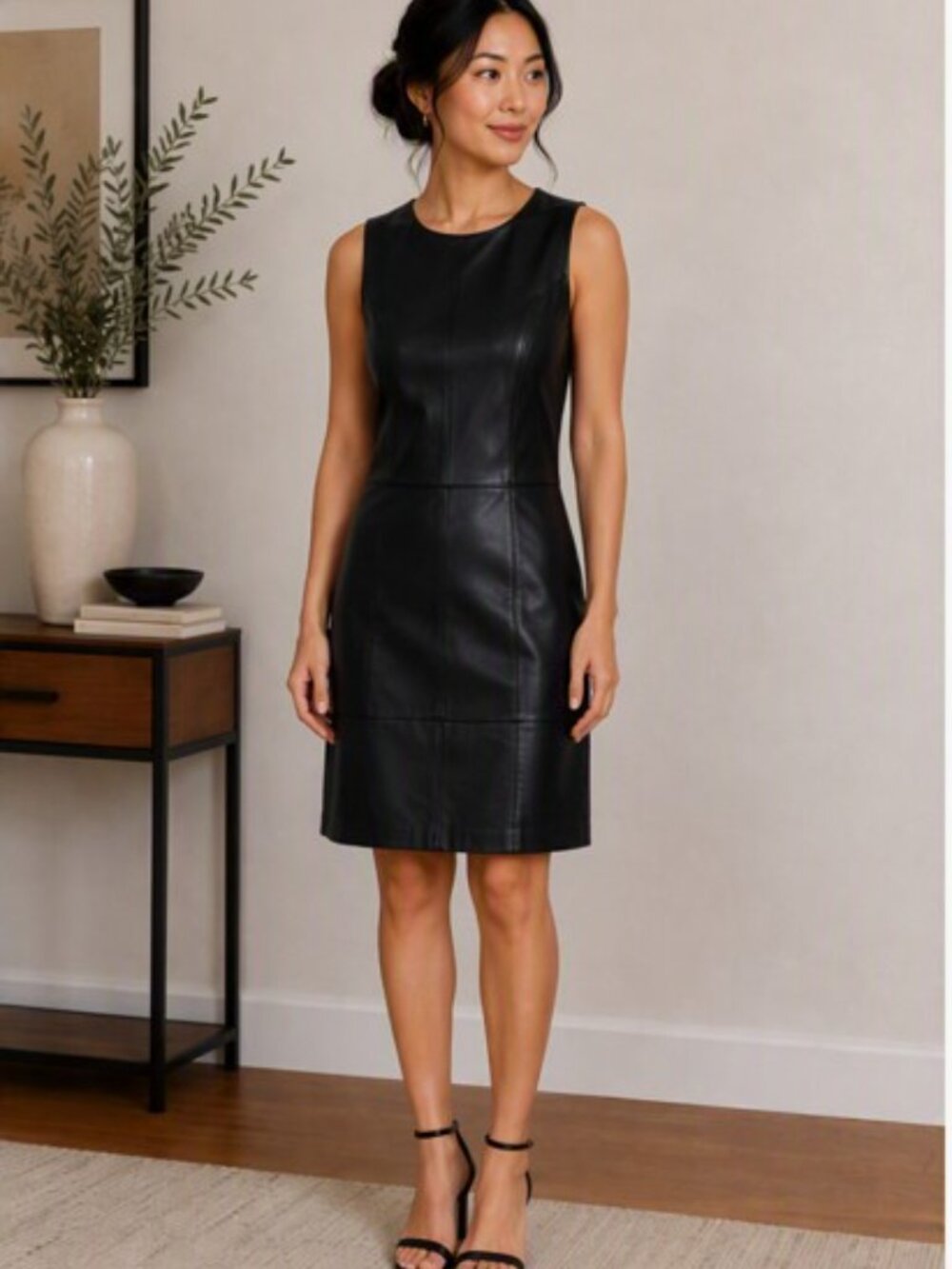 Walter Baker Black Leather Dress Size M